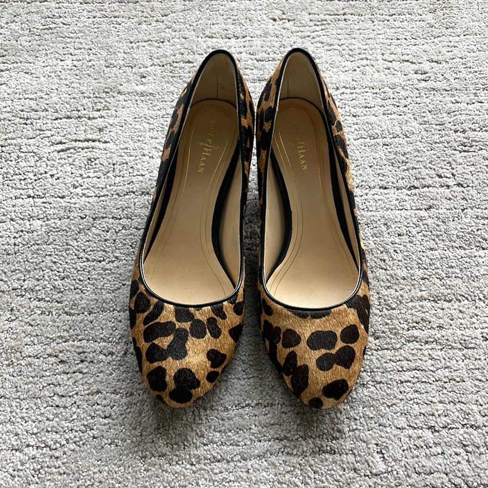Cole Haan leopard print almost new heels 6.5